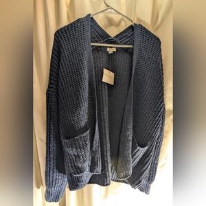 American Eagle Cozy Navy Blue Knit Cardigan